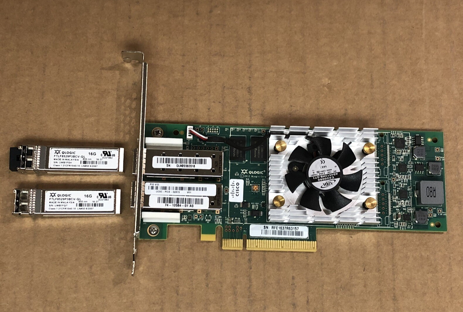 Cisco QLogic 16Gbps 16G Dual Port Fibre Channel PCI-e Adapter FC UCSC-PCIE-Q2672