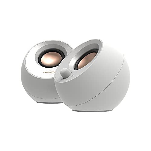 CREATIVE Pebble V3 White USB/Bluetooth / 3.5mm Pin / 45-degree Upward-Facing