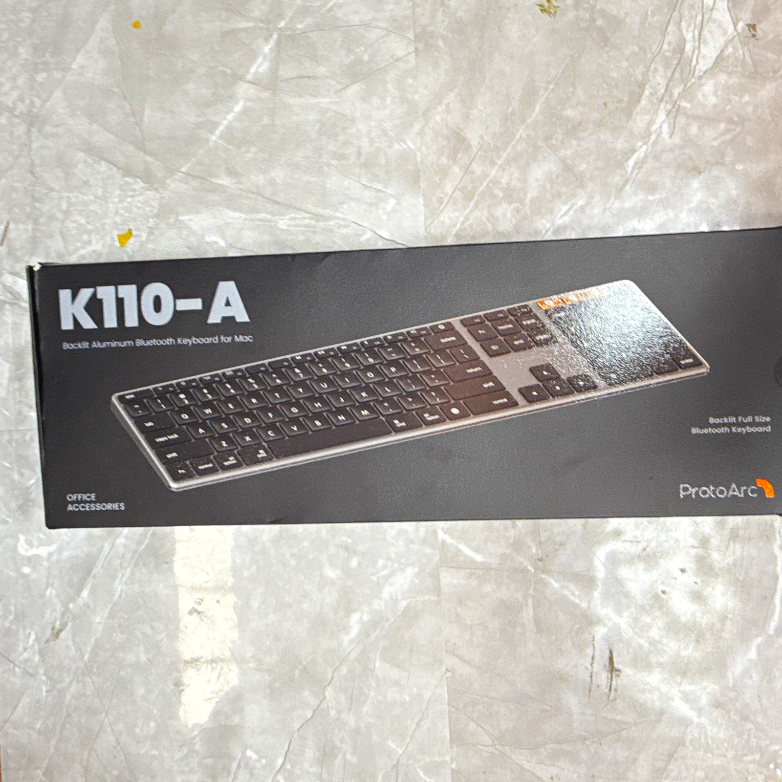 ProtoArc K110-A Slim Bluetooth Wireless Keyboard for Mac QWERTY Aluminum Black