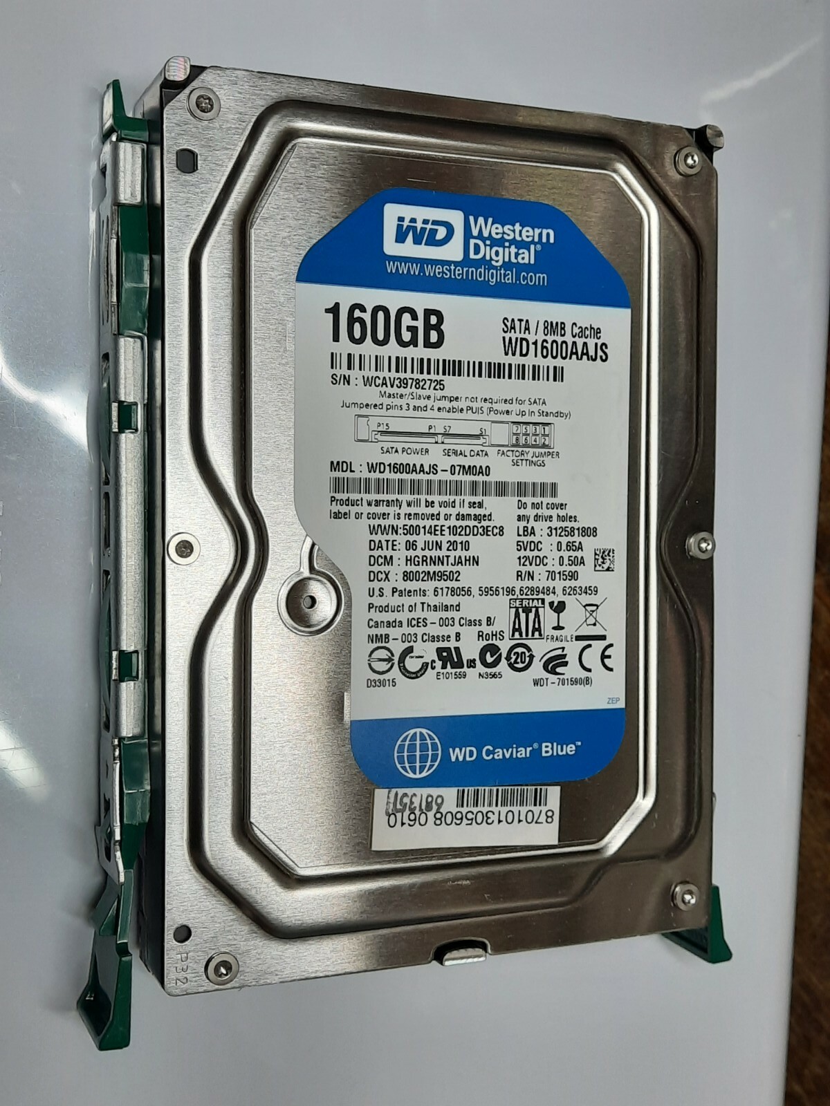160GB Western Digital (WD1600AAJS) WD Caviar Blue #2 - SATA 2 (3Gb/s)
