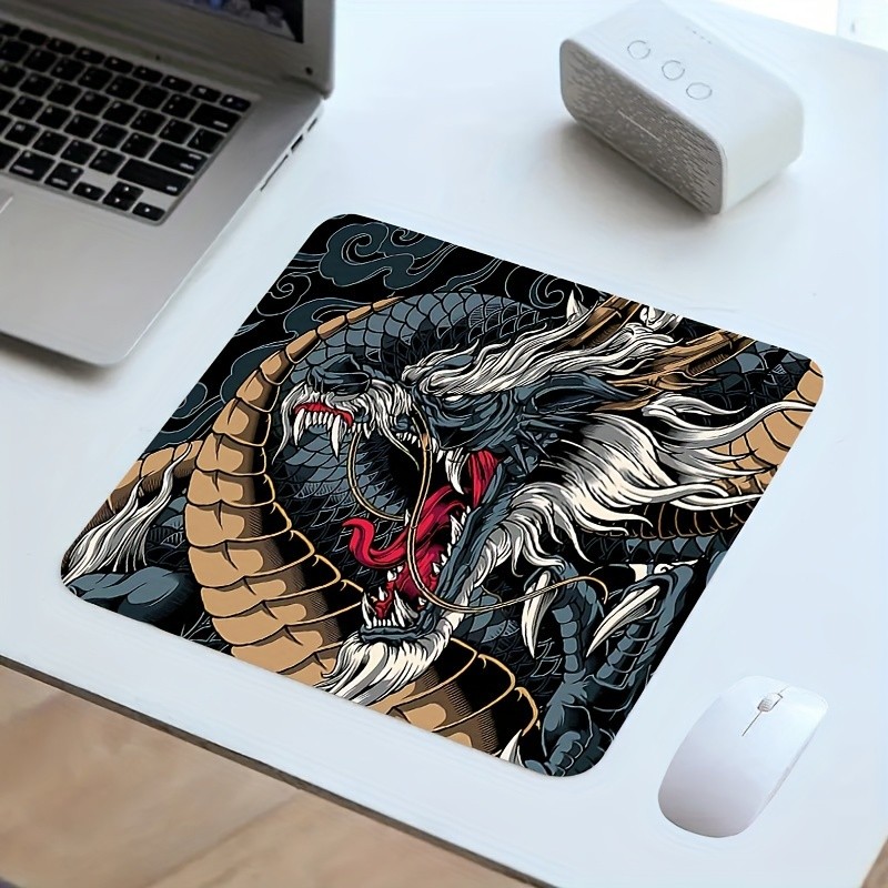 Fierce Dragon Art Mouse Pad Bold Mythical Desk Mat for Gamers Fantasy Fans Decor
