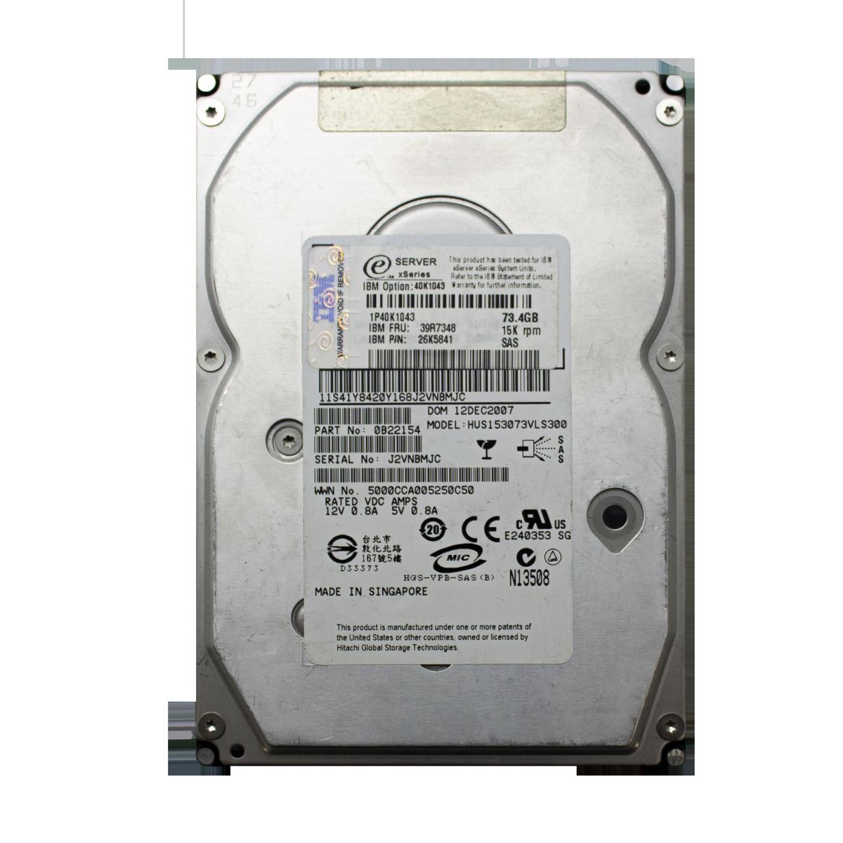 Hitachi Hus153073vls300 Hard Disk Hdd 73.4Gb Sas 3.5" Server Nas Hard Drive