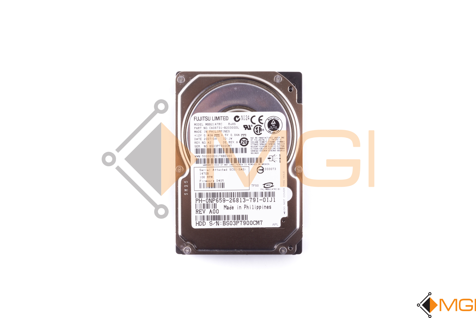 DELL NP659 147GB SAS 10K RPM 2.5 HDD NO TRAY // 