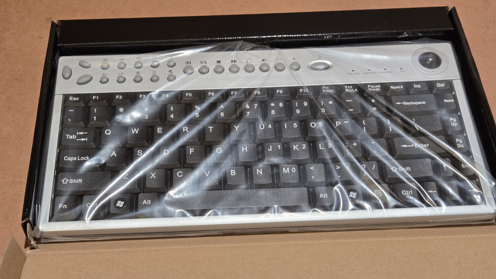 iONE Scorpius K3NT Wired USB Multimedia Trackball Keyboard