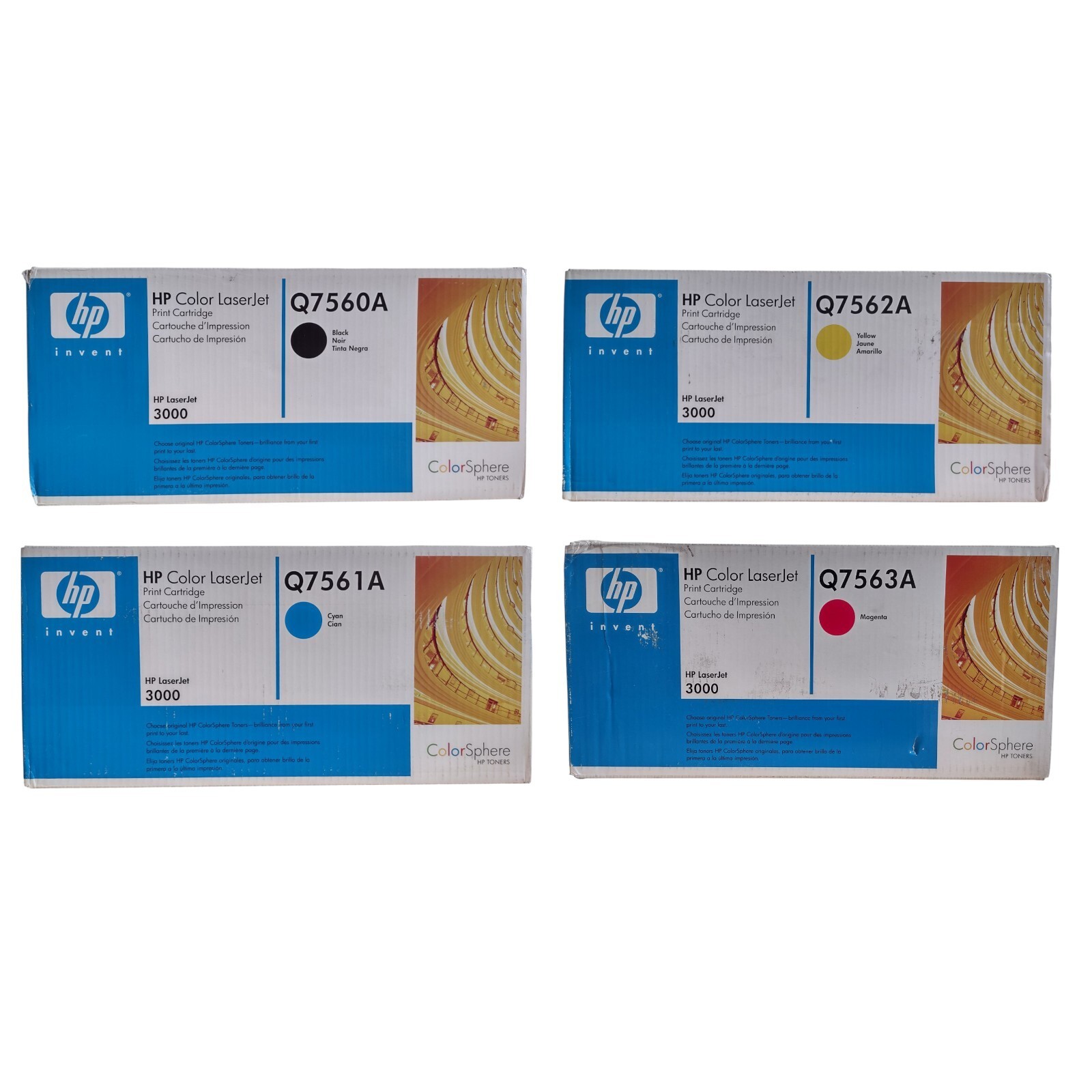 Genuine HP Toner 314A Q7560A Q7561A Q7562A Q7563A Set of 4 For HP LJ 3000