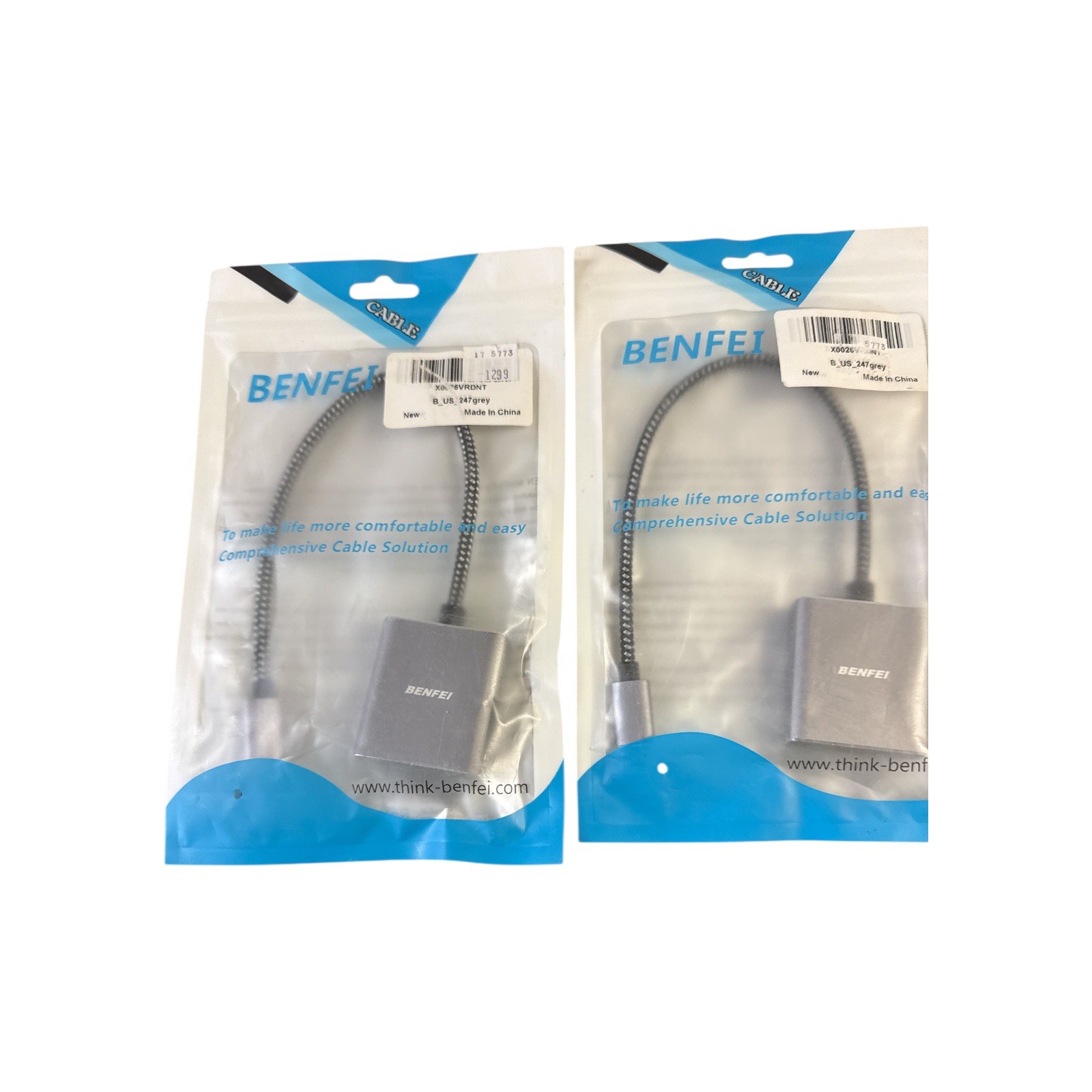DisplayPort to DVI DVI-D Single Link Adapter, Benfei Display Port 2 PACK  New.