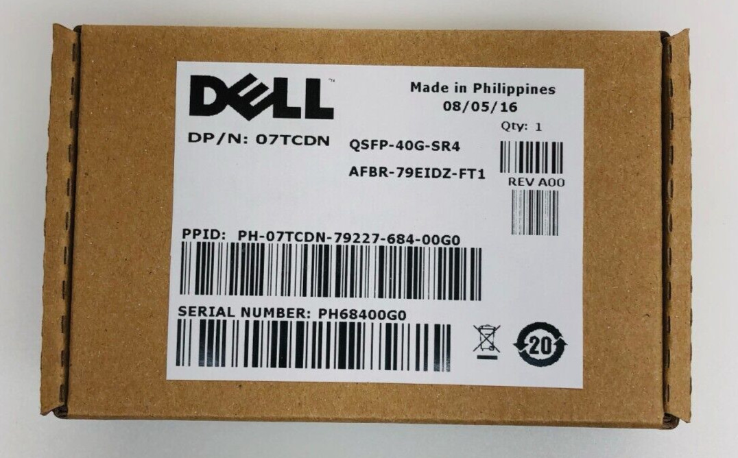 Lot (9)Dell EMC QSFP-40G-SR4 07TCDN QSFP+ 40GbE 850nm Optical Transceiver Module