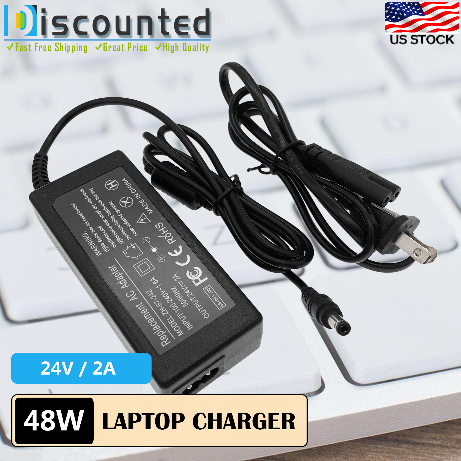 AC Adapter Charger For Dymo LabelWriter 450 1752266 1752267 Power Supply Cord