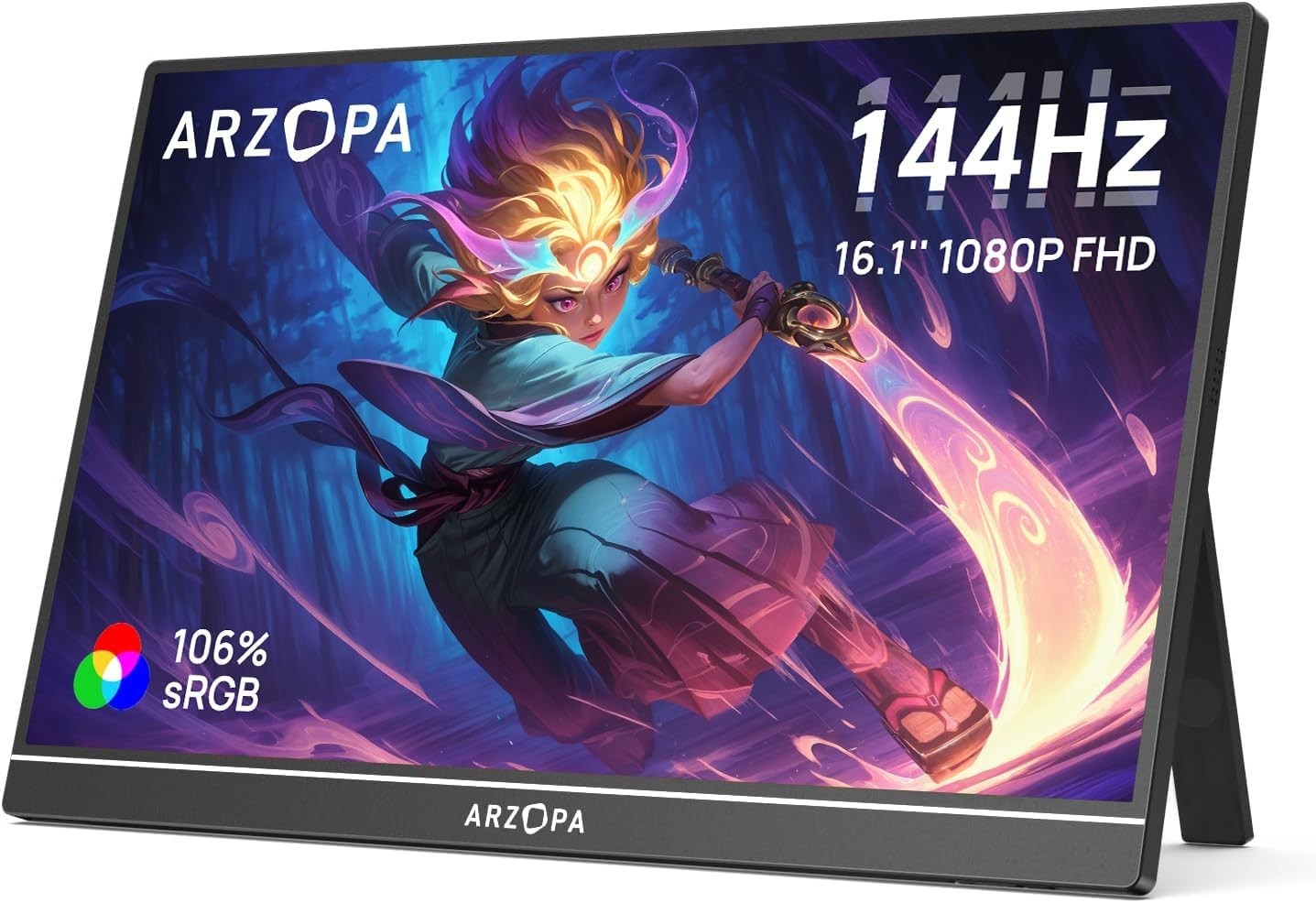 ARZOPA Z1FC 16.1" Portable Monitor 144Hz FHD 1080P USB-C Mini HDMI Gaming Image Sc