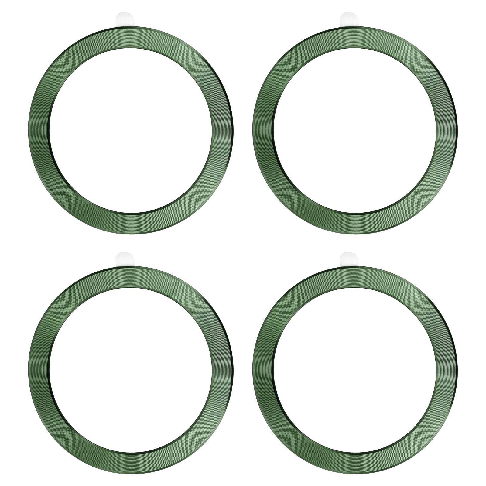 Universal CD Stripe Magnetic Adapter Ring, 4 Pcs Sticker Ring, Green