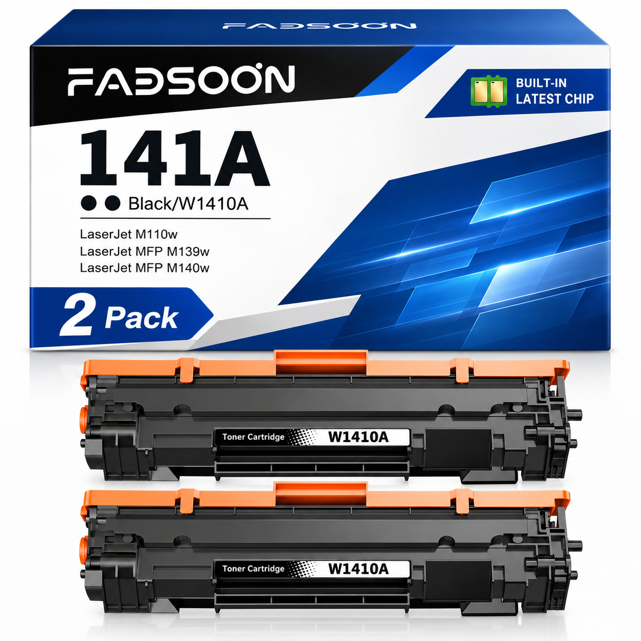 141A W1410A 2PK BK Standard Yield Toner Cartridge Replacement for M110w M140w