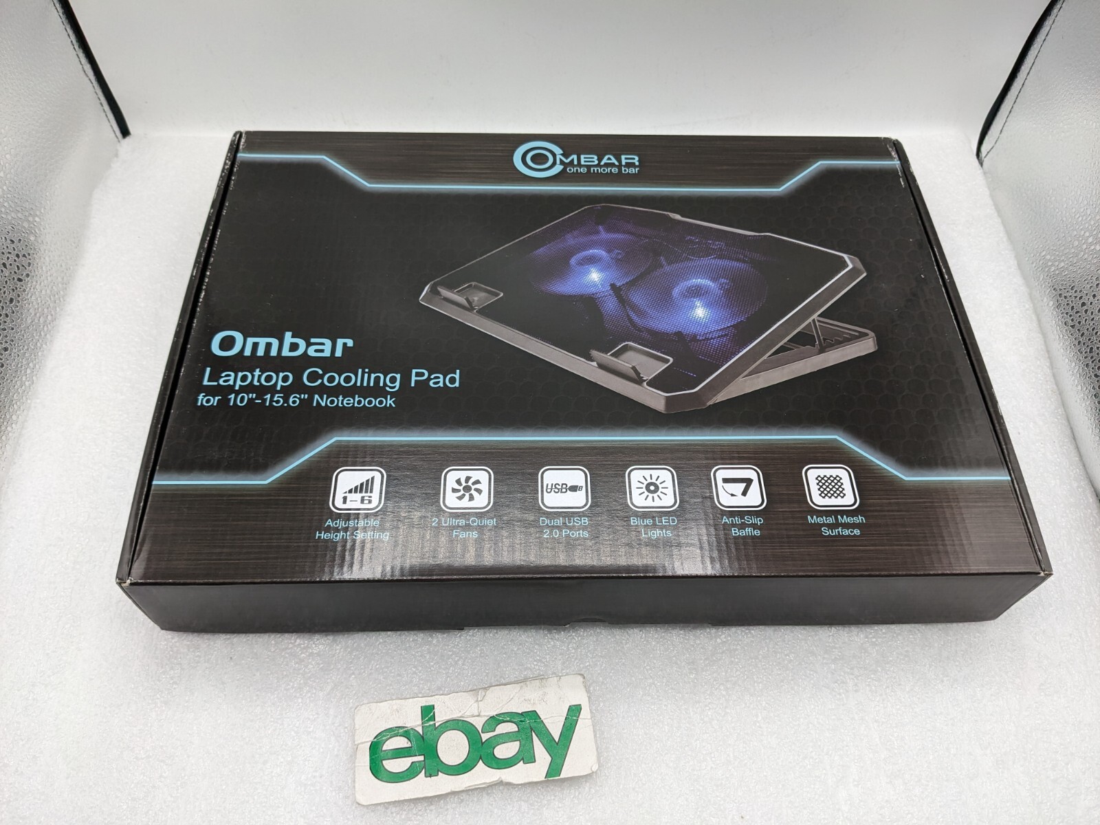 Ombar RGB Laptop Cooling Pad Dual Gaming Cooler Fans for 10-15.6" Laptop FREE SH