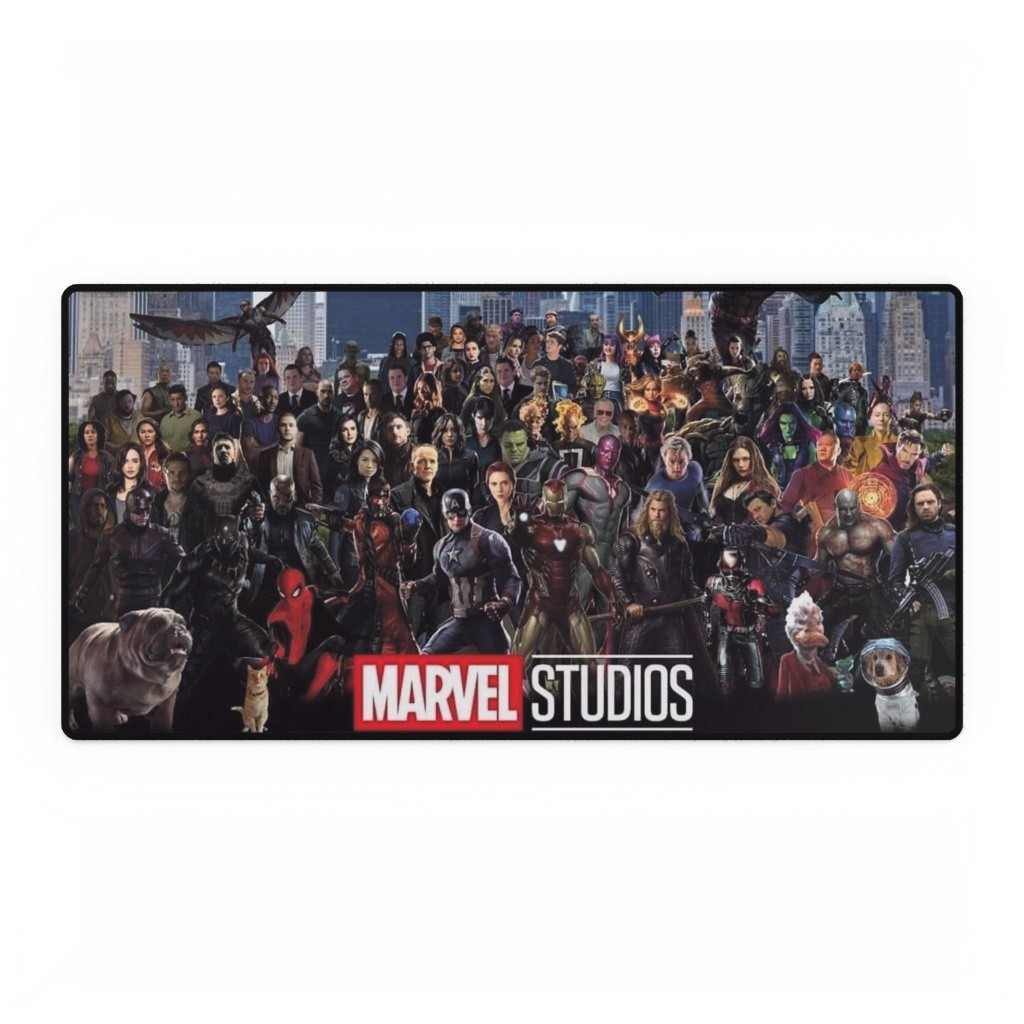 Marvel Studios Cinematic Universe Heroes Ensemble Red Logo Mouse Pad Desk Mats