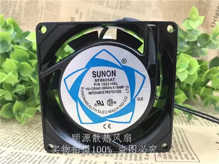 SUNON SF8025AT P/N 1092HSL 8025 AC110V-120V 0.10A 8CM Silent Axial Cooling Fan
