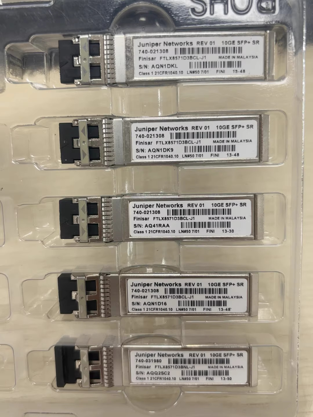 Lot of 10 Juniper EX-SFP-10GE-SR SFPP-10GE-SR 740-021308 SFP-10G-SR 850nm