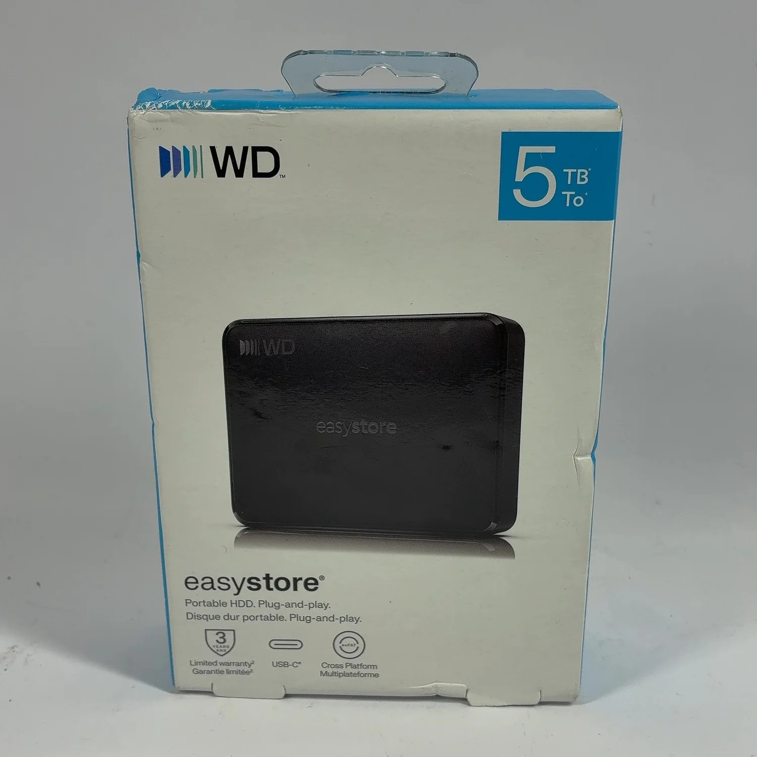 New Western Digital WD Portable EASYSTORE 5TB USB-C to USB-C HDD 