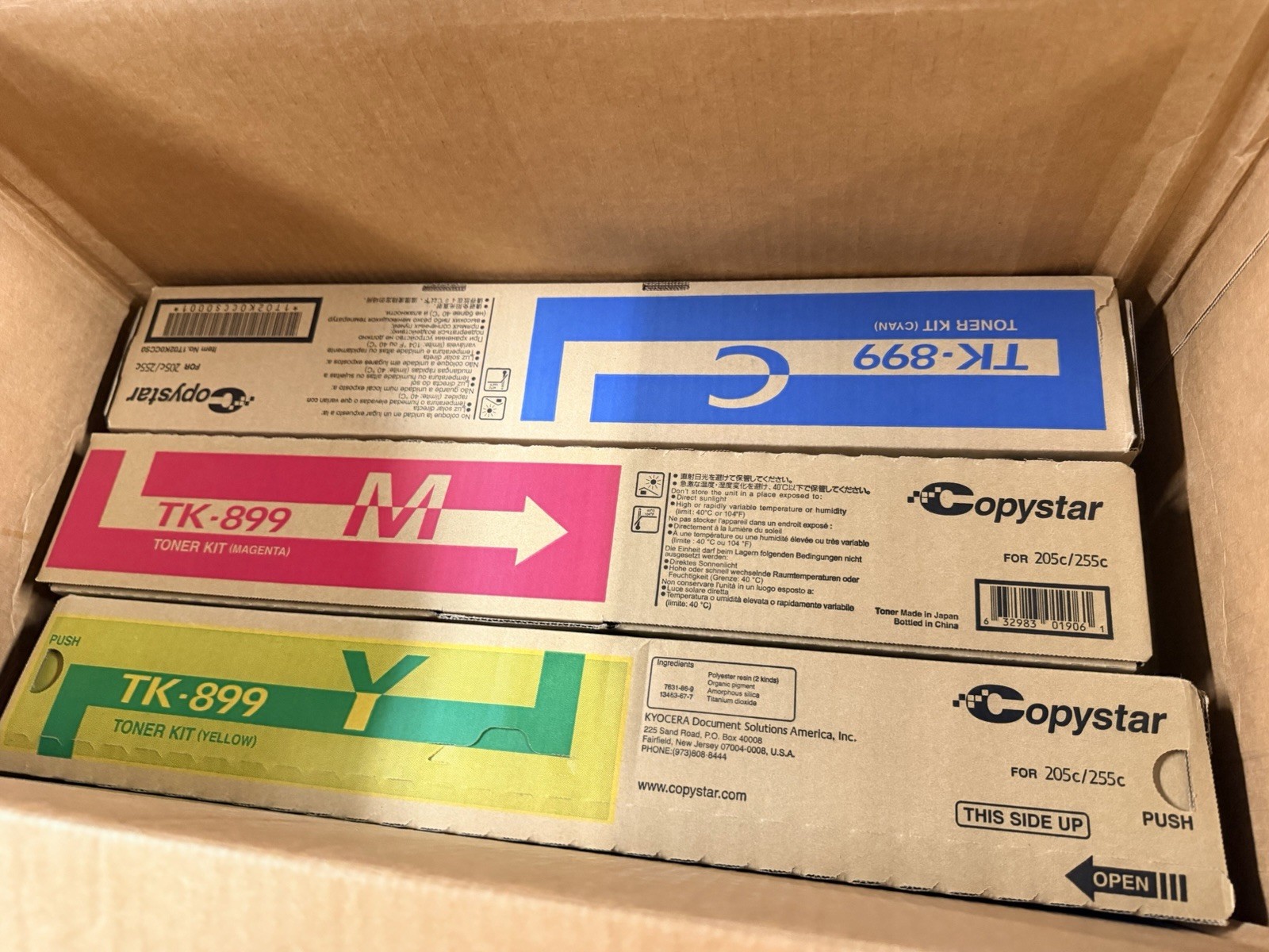 Kyocera TK-899 Toner Pack 3- Pack of Cyan, Magenta, and Yellow
