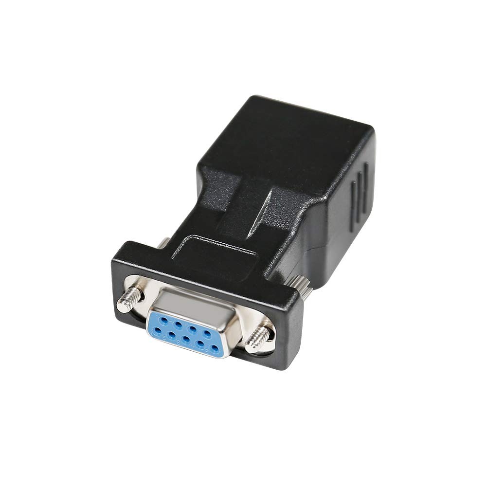 DB9 Female to RJ45 Female RS232 to RJ45 Serial Adapter Ethernet Network