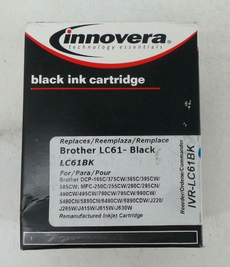 Innovera Remanufactured Brother LC61BK LC61 Black Ink New In Box