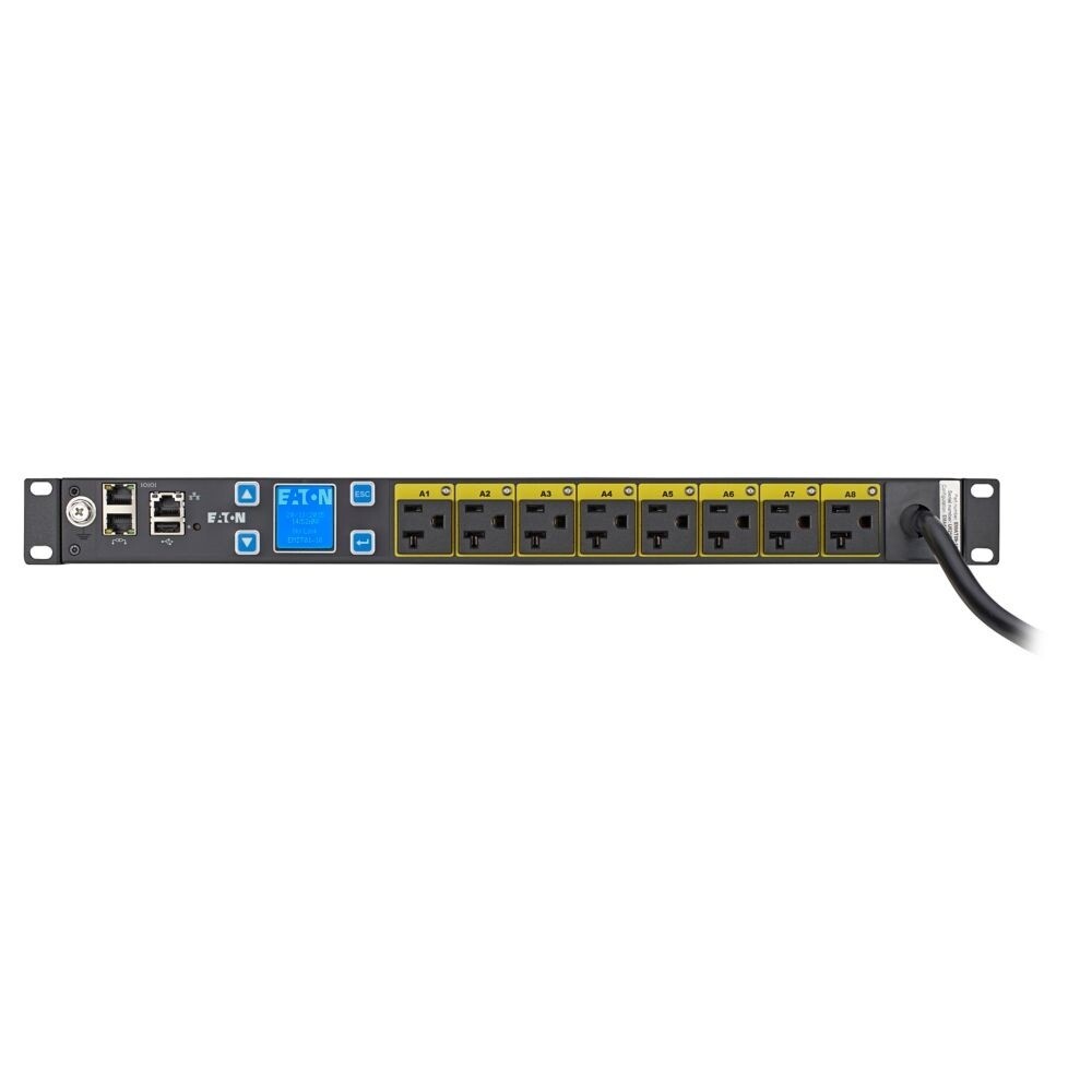 Eaton Managed PDU – 1PH 1U 120V 1.92kW 16A NEMA L5-20/5-20P 10ft Cord 8 Outlets