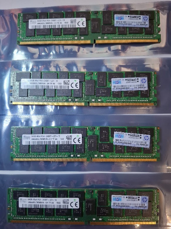 256GB 4x64GB SK hynix HMAA8GL7MMR4N-UH PC4-2400T ECC LRDIMM HPE