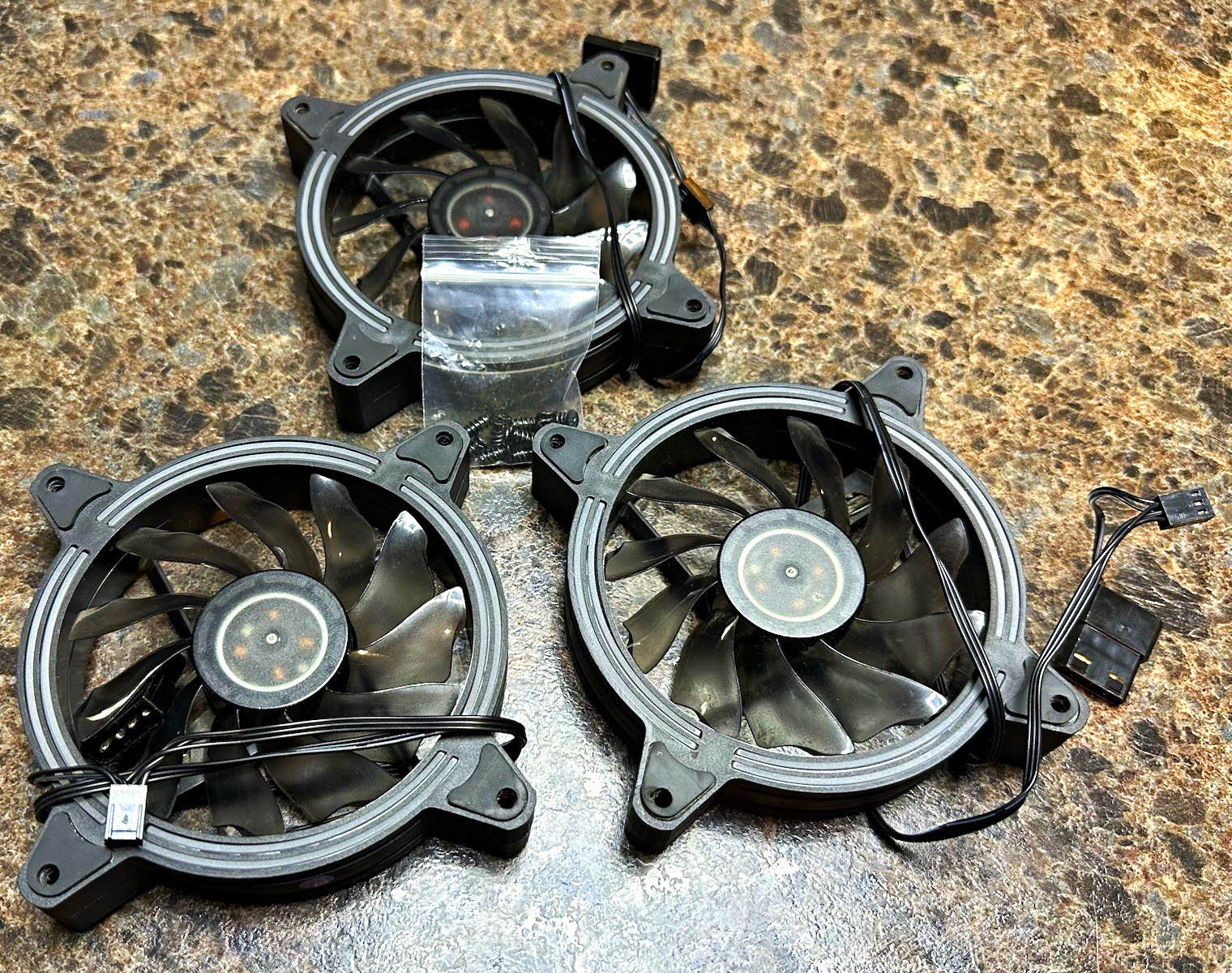 EZDIY-FAB 12V 4-Pin Black Case Fans 3-Pack, Hydraulic Bearing