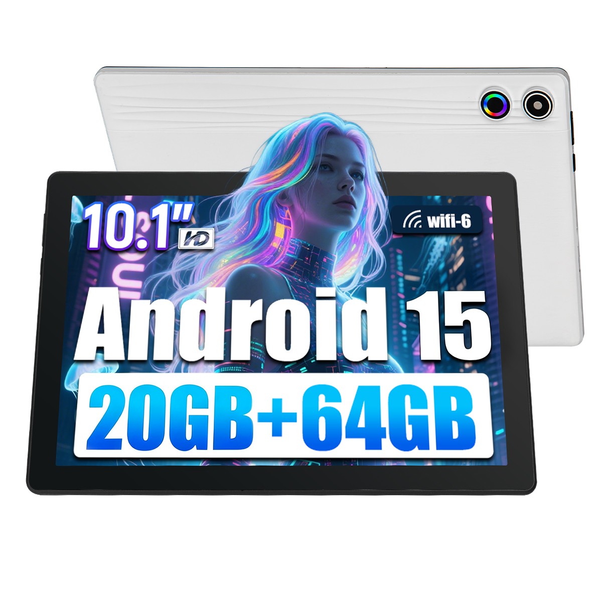 5PCS Android 15 Tablet 20GB+64GB ROM 10.1 inch 1280*800 IPS LCD Wifi 5G NETFLIX