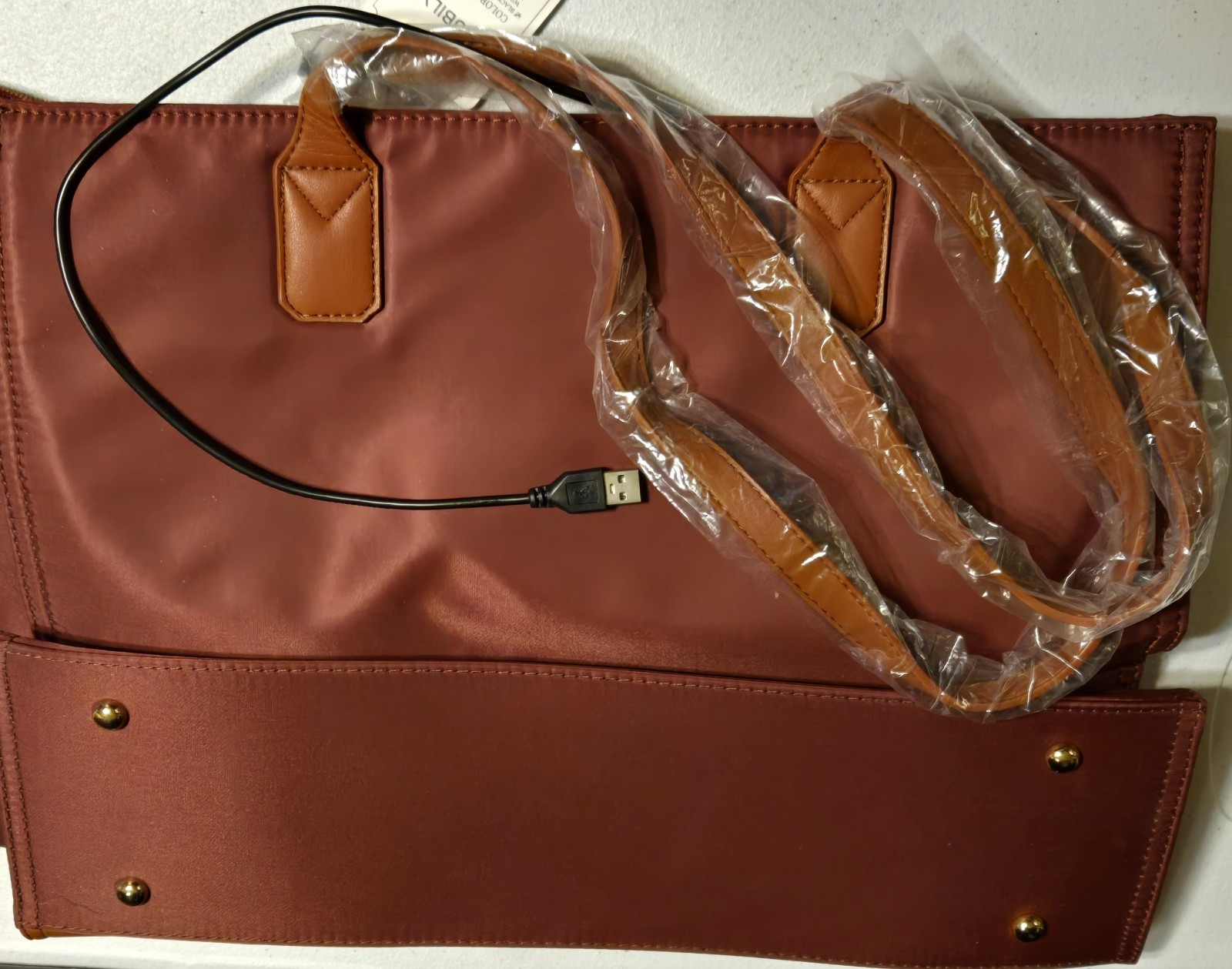 NUBILY Laptop Bag Brown Padded Scratch Resistance PU Leather