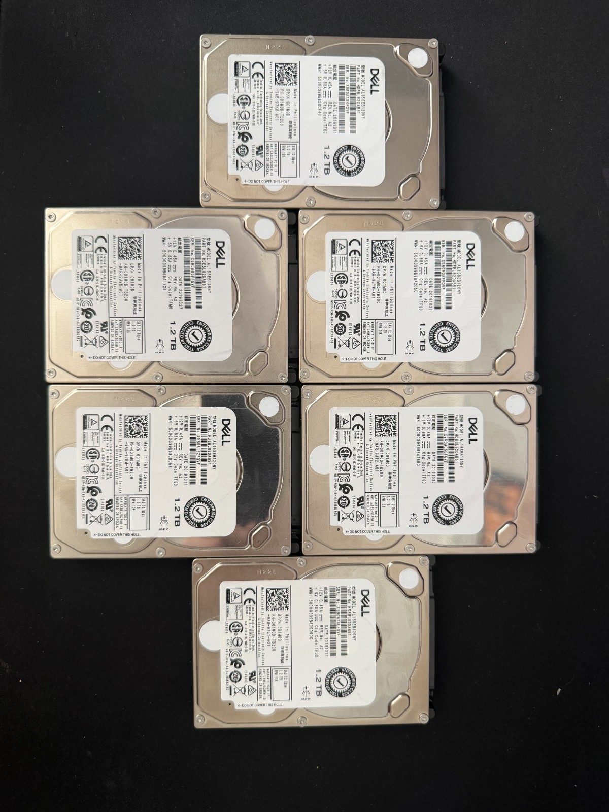 Dell Toshiba AL15SEB120NY 1.2TB 10K 12Gb SAS 2.5" HDD 01M0D - SMART Tested Per 1