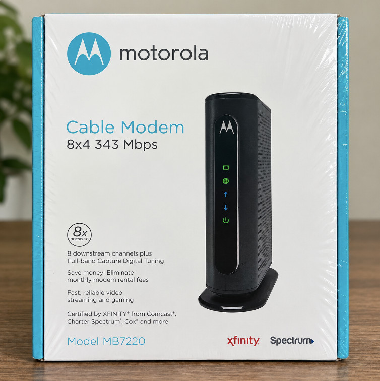 Motorola MB7220 DOCSIS 3.0 Cable Modem – 8x4 – 343 Mbps BRAND NEW