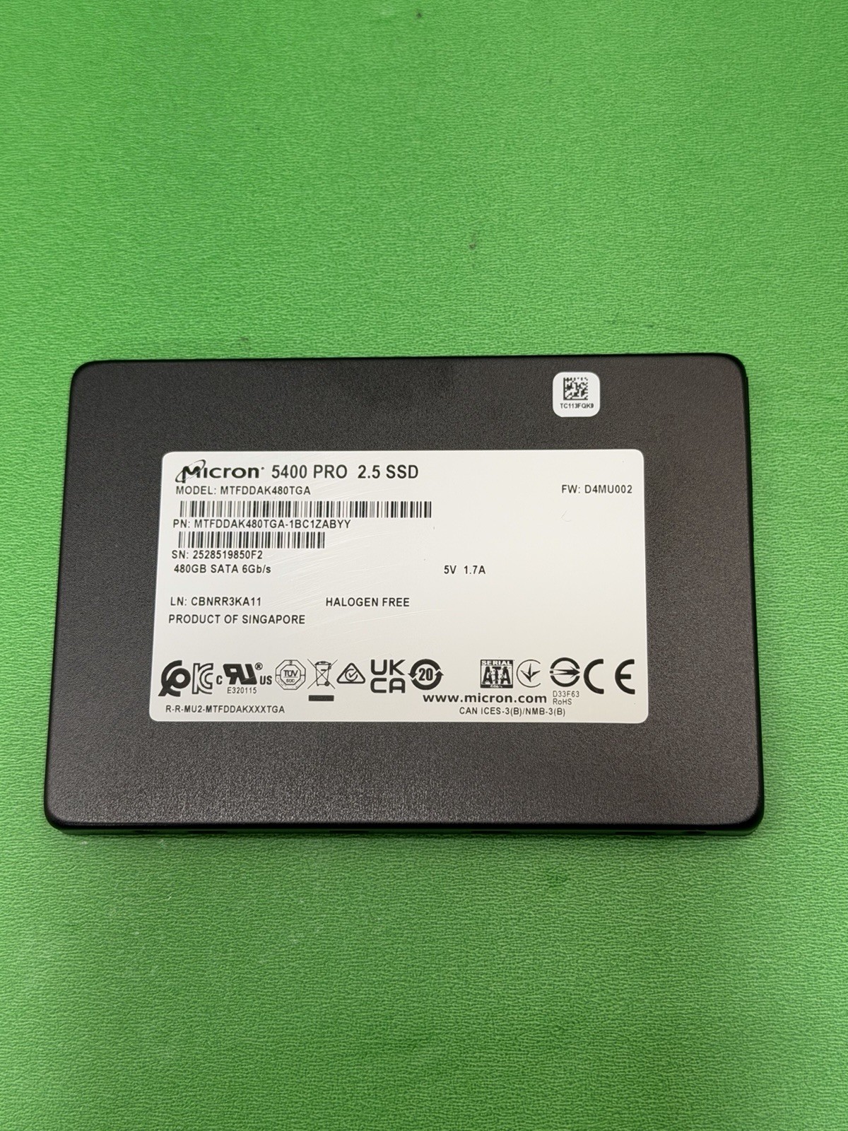 MICRON 5400 PRO SSD 480GB SATA MTFDDAK480TGA