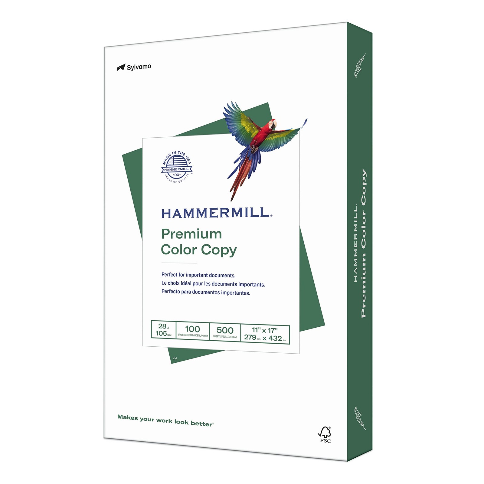 Hammermill Premium Color Copy Printer Paper 28lb 11x17 100 Bright 500 Sheets