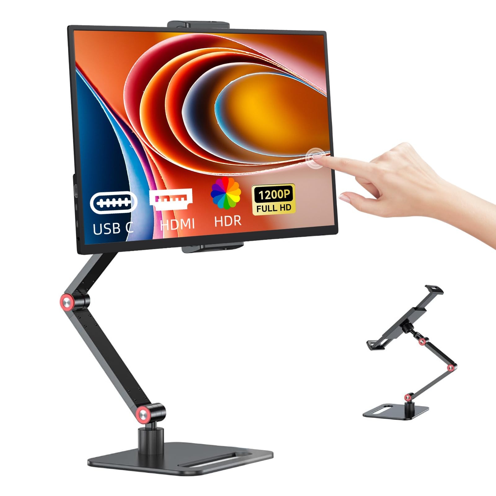 14 Inch Touchscreen Portable Monitor with Stand, 1920x1200 IPS HDR Ultra Slim...