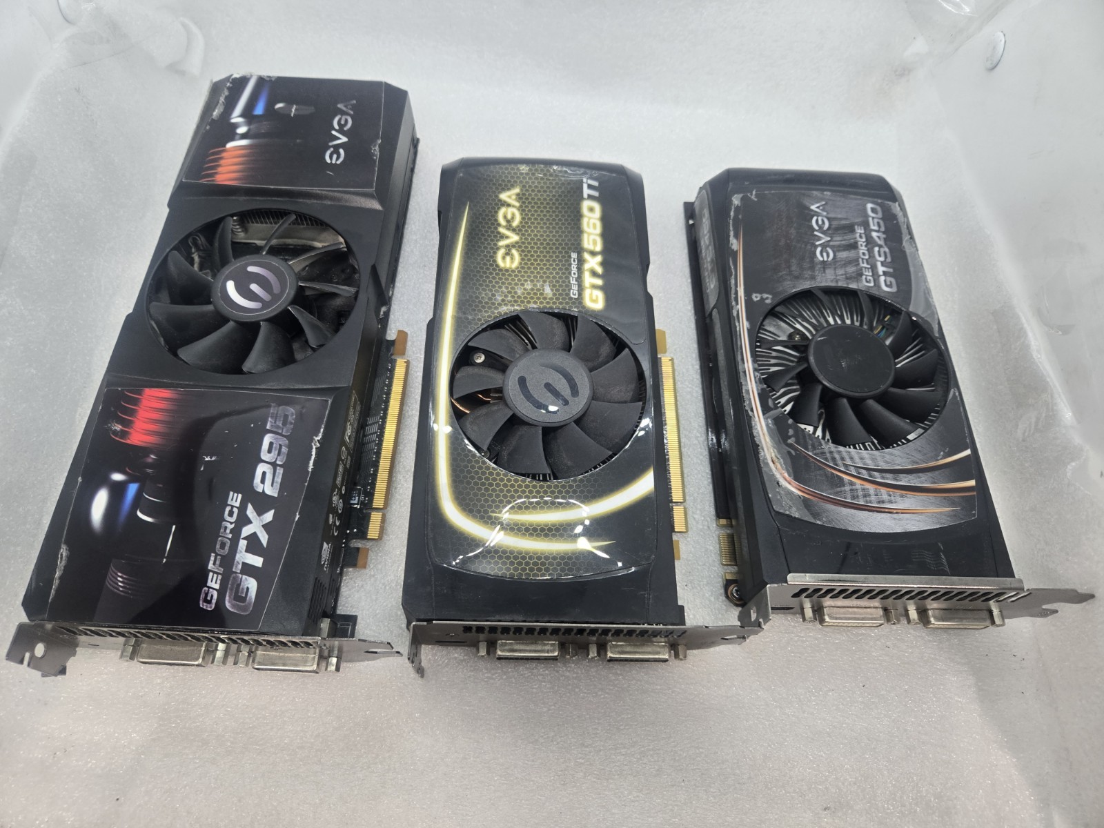 LOT OF 3 EVGA Geforce GTX Graphics Cards UNTESTED FAST  c