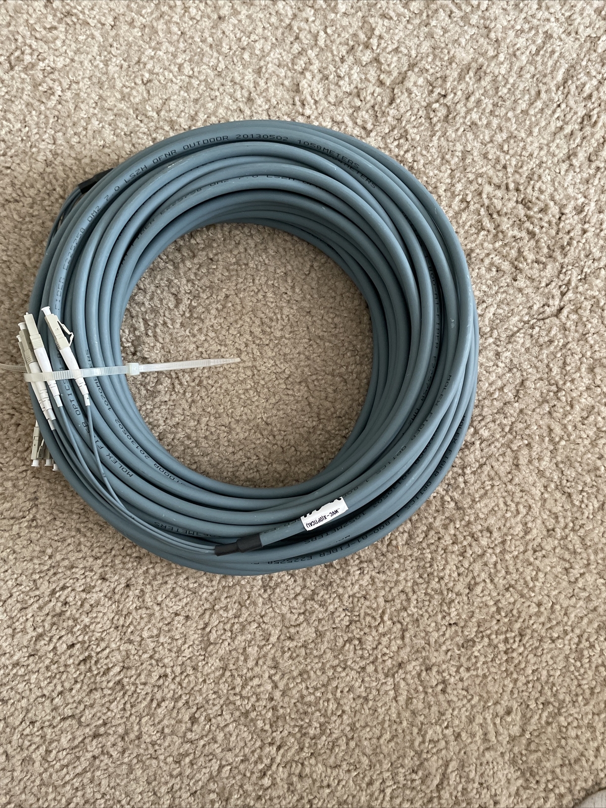 NEW - 30M / 98 Ft Molex Fiber Optics LC-LC 4F 50/125 7mm Outdoor OM2 LSZH OFNR