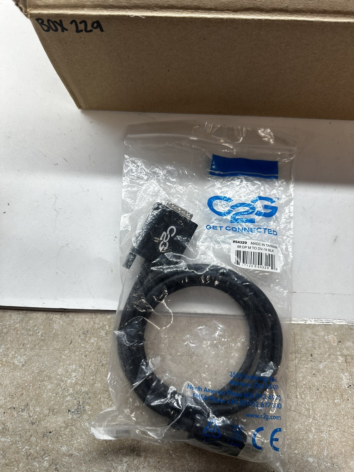 54329 C2G 6ft DisplayPort to DVI Adapter Cable - M/M - DisplayPort/DVI-D NEW~
