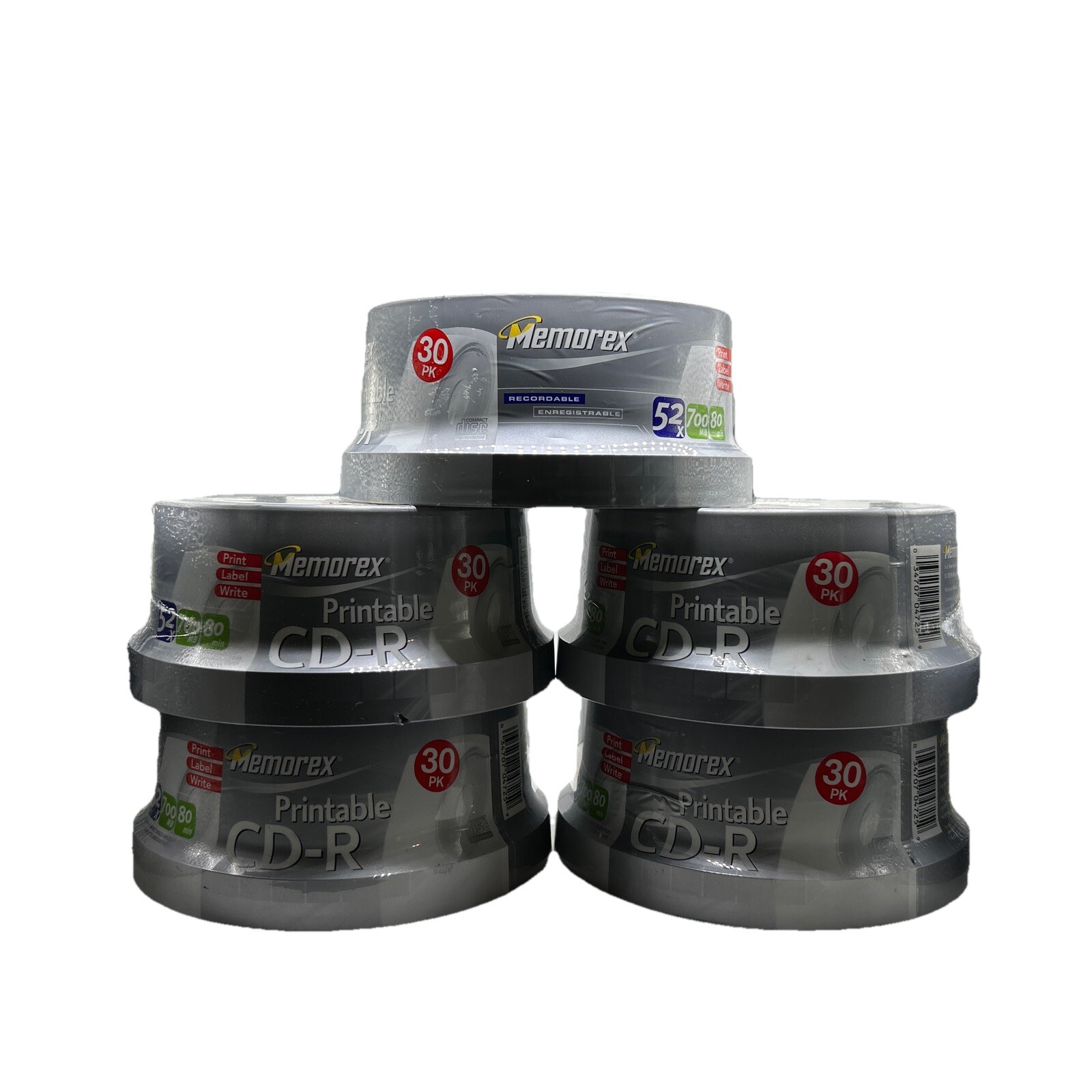 5 X 30 New Memorex 52X White Inkjet Printable 700MB CD-R