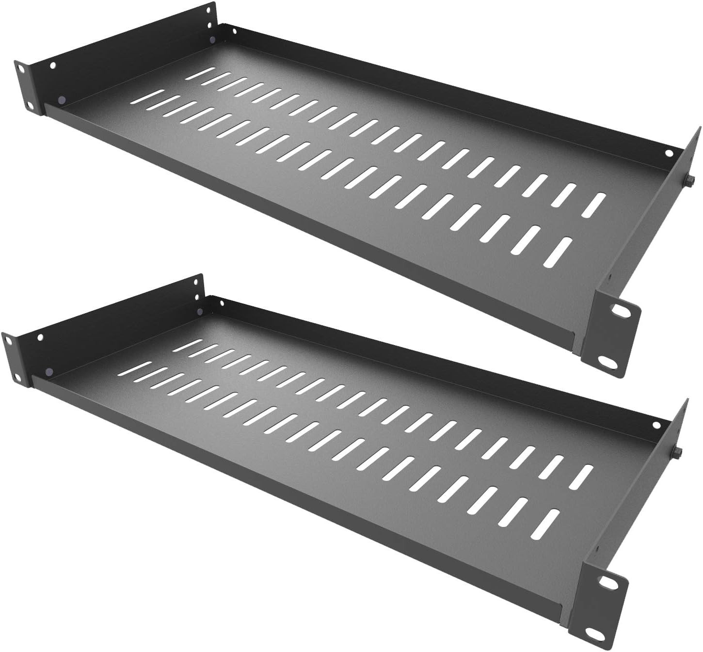 2 Pack of 1U Disassembled Vented Cantilever Server Rack Mount Shelf 8" (203Mm) D