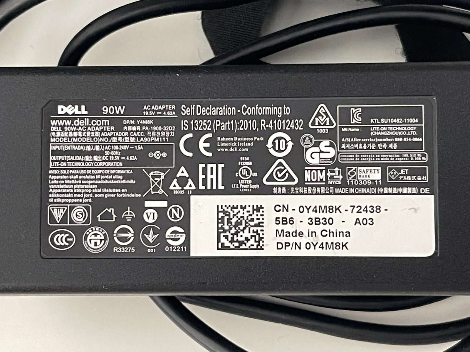 Dell OEM Authentic AC Adapter Charger 90W 19.5V 4.62A EUC