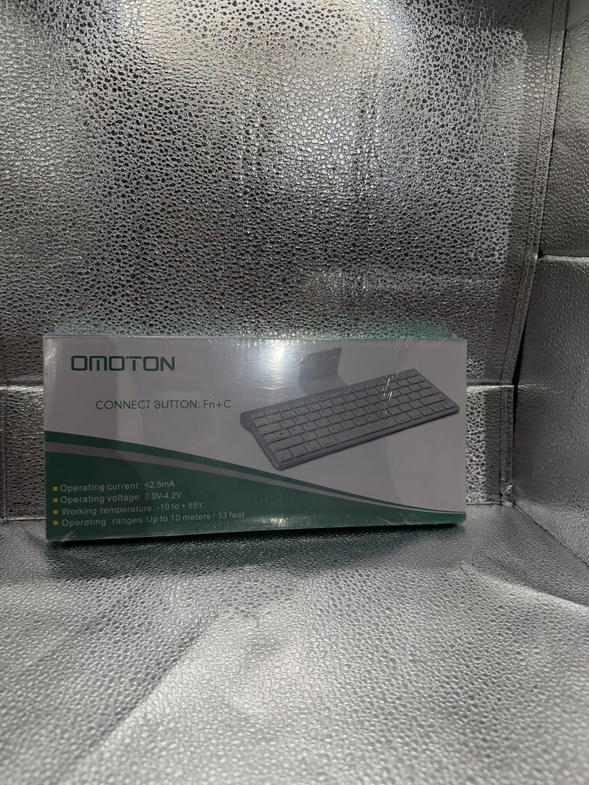 OMOTON KB120-2 Wireless Slim Portable Keyboard Gray English QWERTY Layout