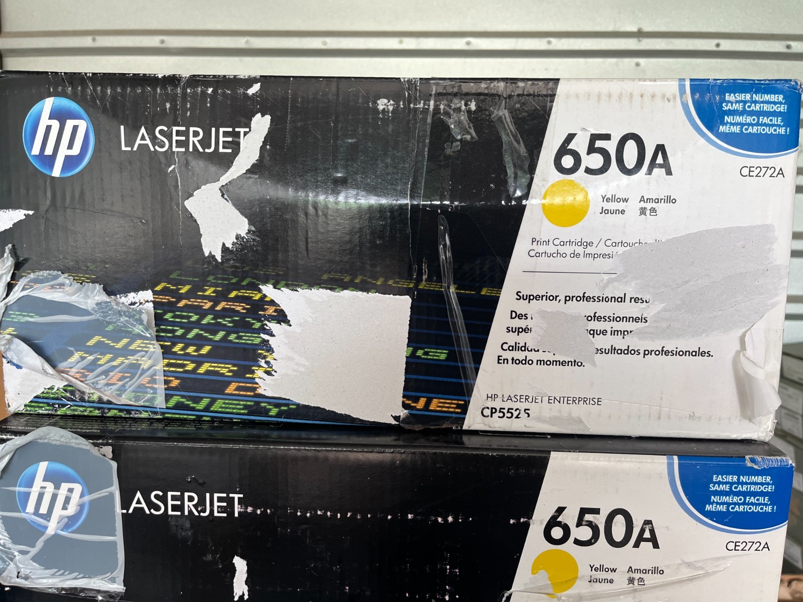 Genuine HP 650A Yellow CE272A LaserJet Toner Cartridge For CP5525 NEW SEALED