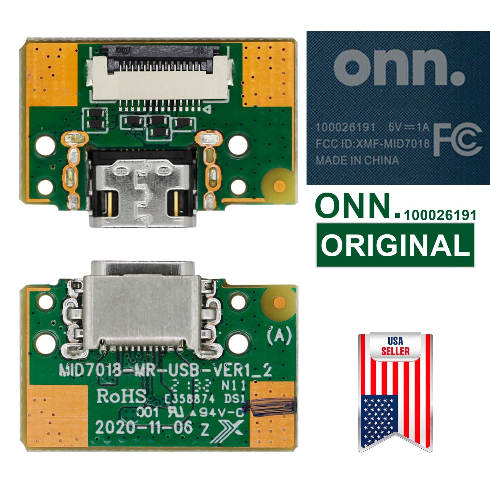 Original New USB Charging Port Board Dock Connector For ONN 7" 100026191 Tablet