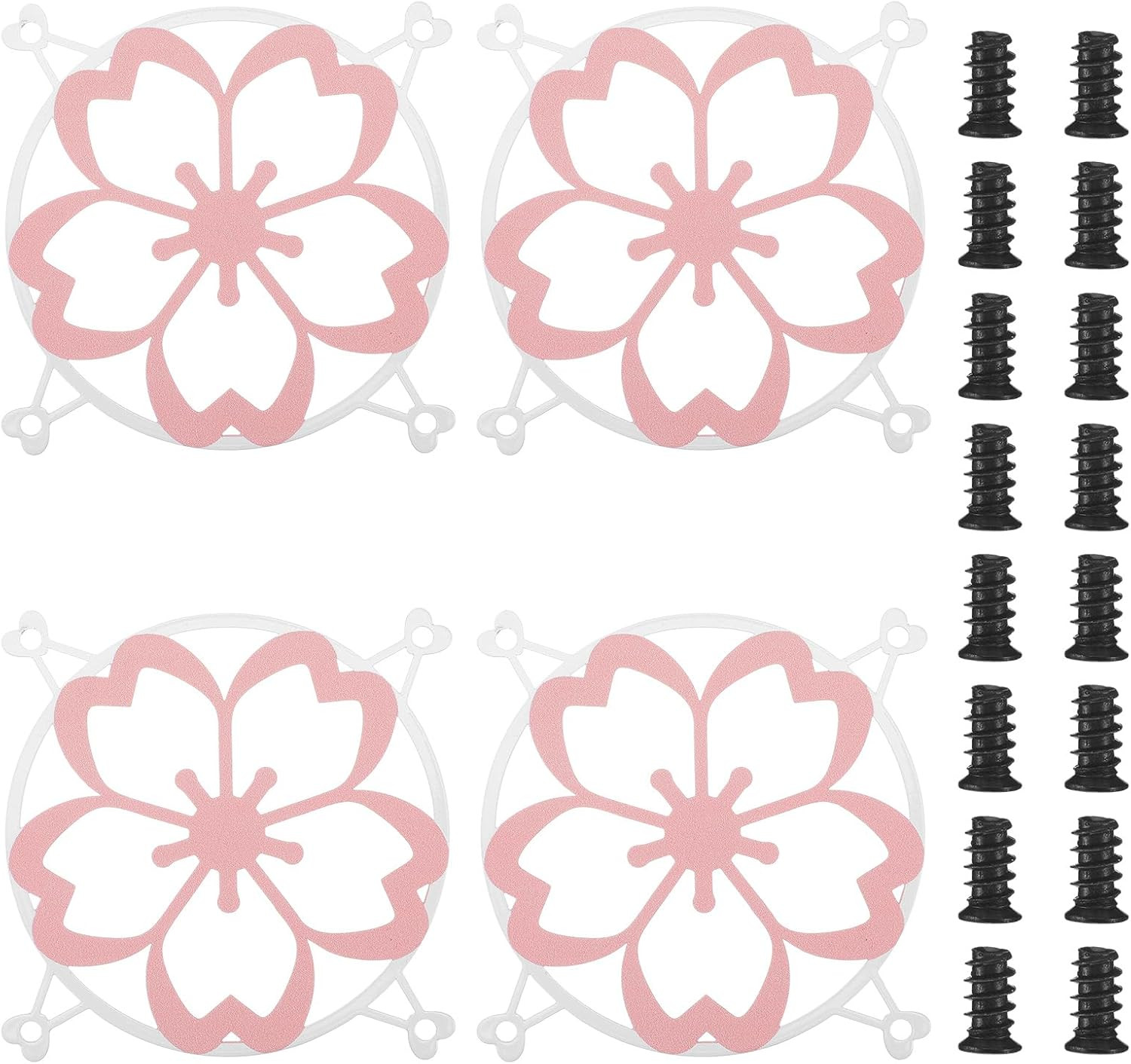 4 Pcs 120mm Pink Sakura Guard Fan Grill Metal PC Fan Grill Cover with Screws ...