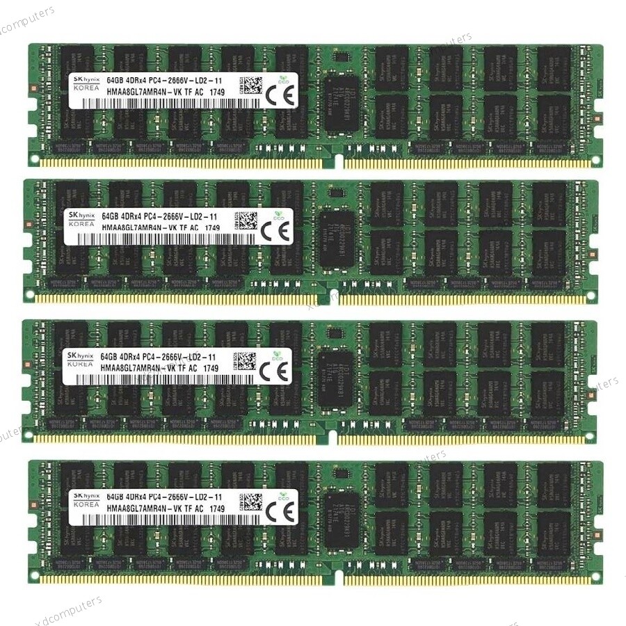 SK Hynix 2666MHz 256GB（4 x 64GB）REG ECC RAM DDR4 LRDIMM PC4-21300 Server Memory