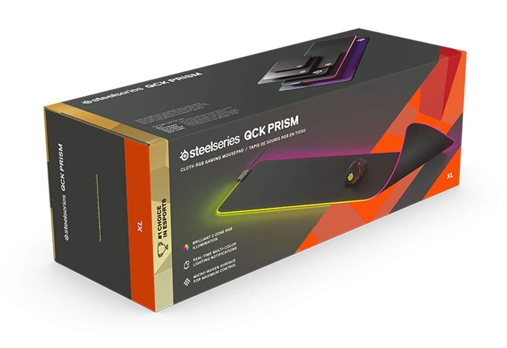 SteelSeries QCK Prism Cloth XL. RGB Gaming Extended Mouse Pad NEW