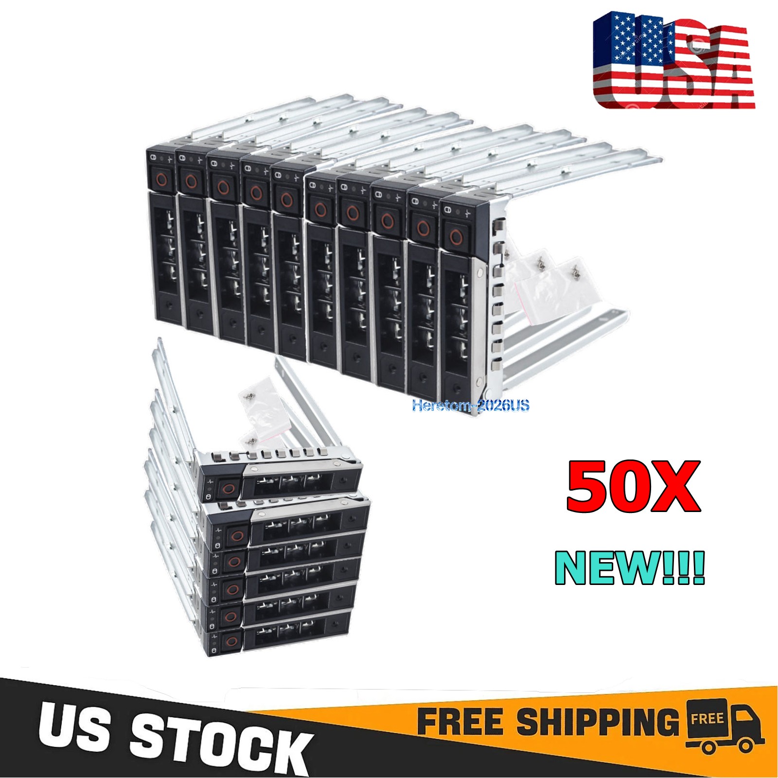 Lot of 50 2.5'' Hard Drive Tray Caddy For Dell R640 R740 R940 R7415 Gen14 DXD9H