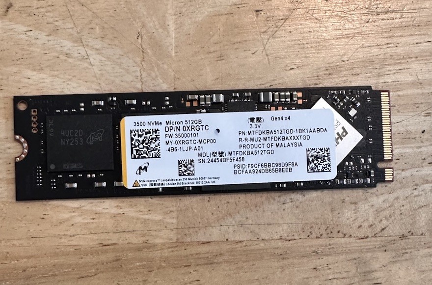 Dell Micron 3500 NVMe M.2 2280 MTFDKBA512TGD-1BK1AABDA 512GB SSD Gen4  0XRGTC