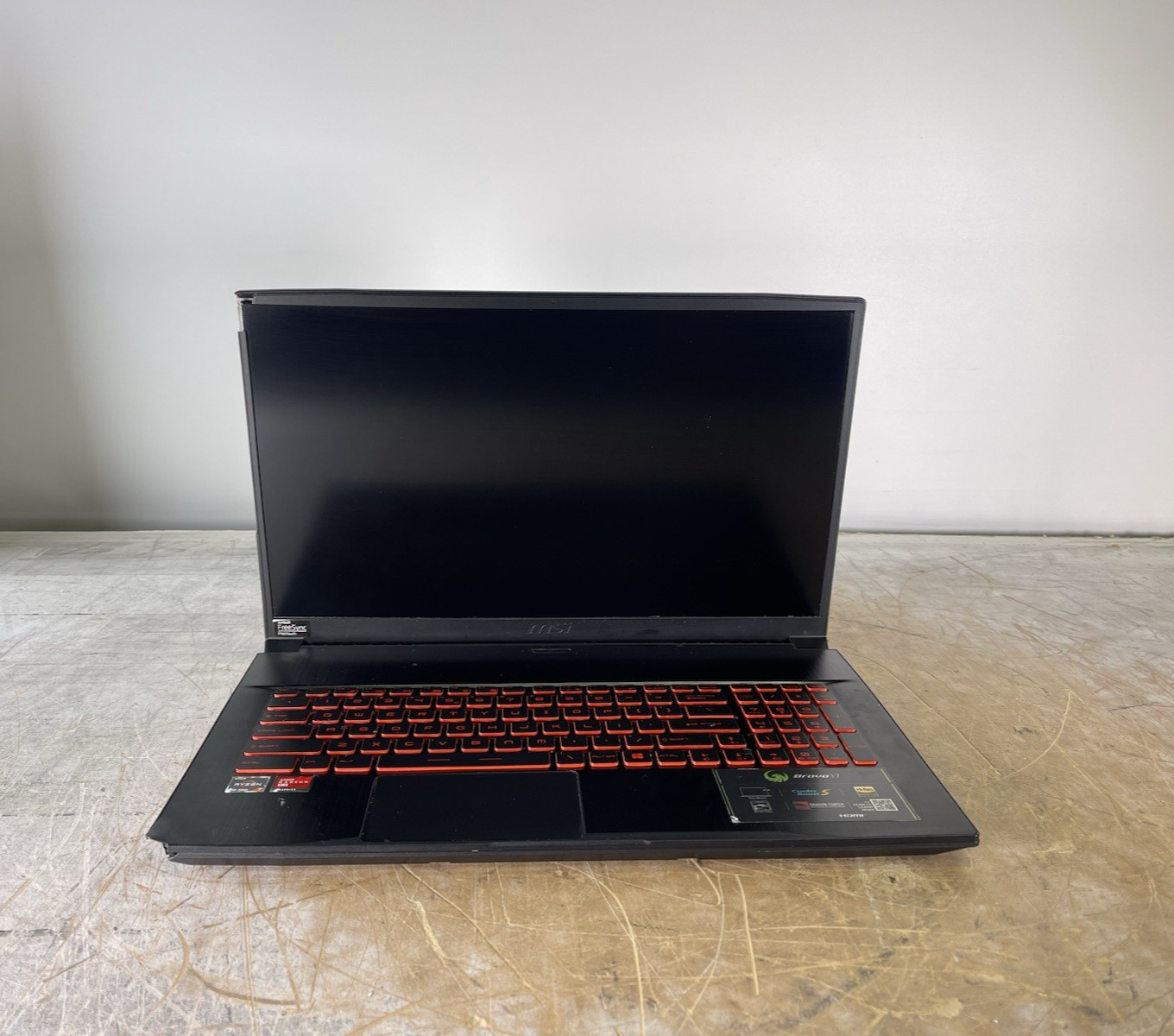 MSI BRAVO 17 A4DDR AMD RYZEN 7 4800H @ 2.9 GHz, 8GB RAM, NO HDD/OS - (FOR PARTS)