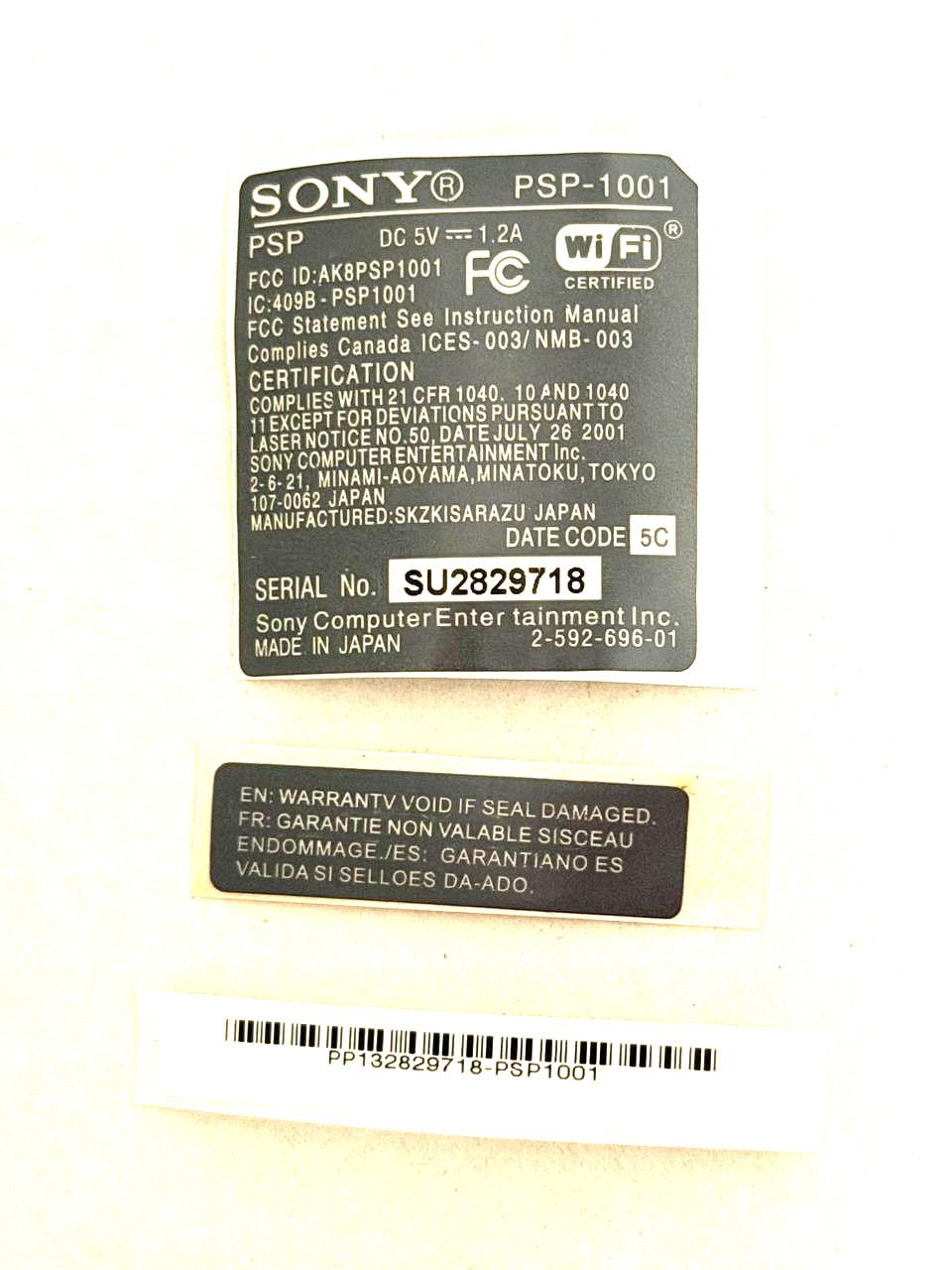 1 Set Sticker Label Replacement for  Sony PSP 1001/1006/2001/3001