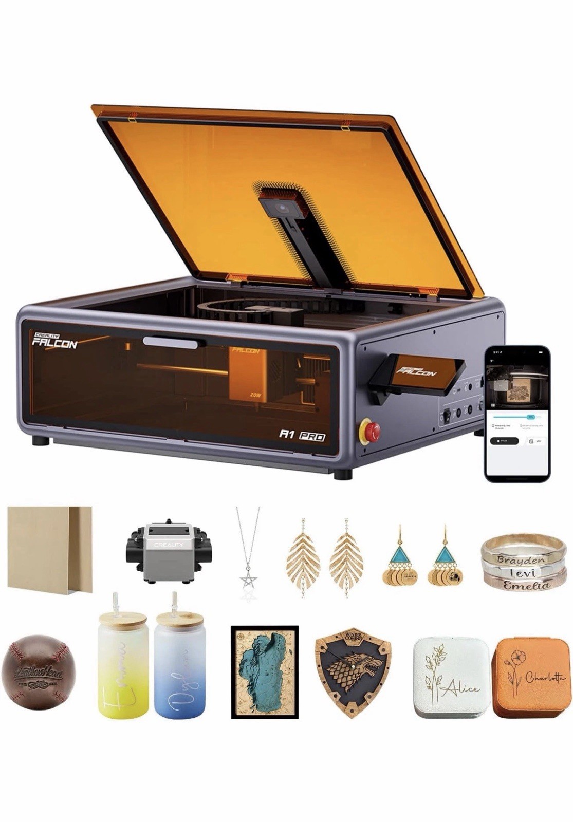 Creality Falcon A1 Pro 20W Laser Engraver (Honneycomb/Rotray Pro/2W Module) LOT